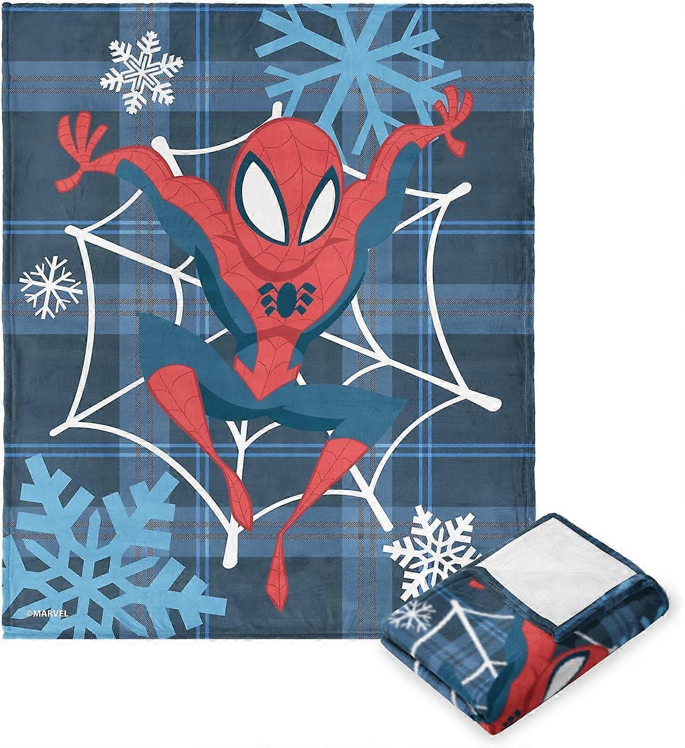 Spider-Man Silk Touch Throw Blanket, Snowflake Jump- Soft Plush Blankets for Bed, Couch, Sofa - Black Fuzzy Throws Gifts