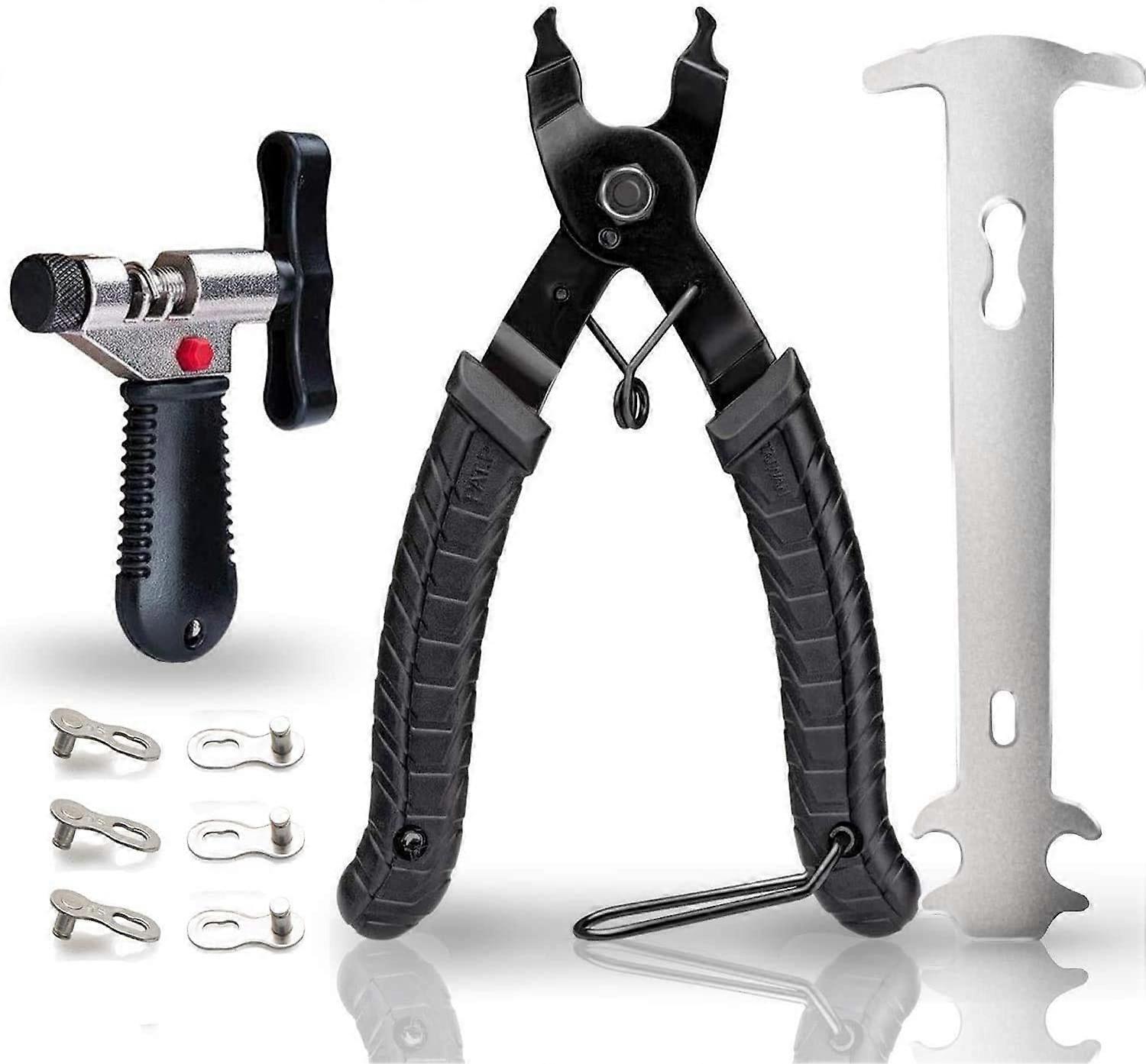 Bicycle chain tools with chain hook, bicycle link pliers + bicycle chain splitter + bicycle chain checker for bicycle