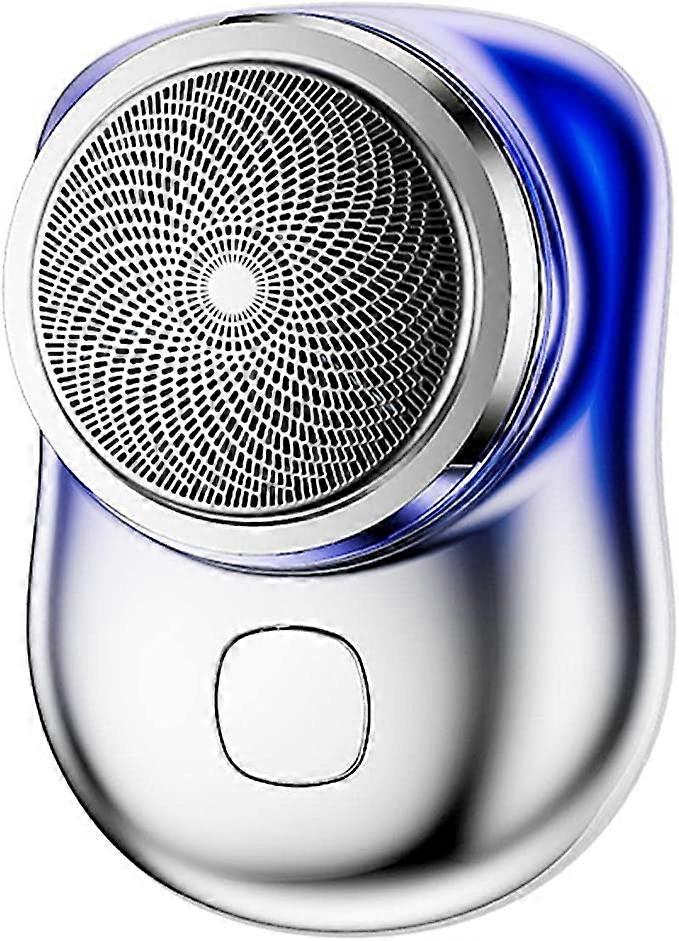 Mini shaver portable electric shaver (blue), men's electric shaver, pocket portable shaver, USB rechargeable shaver, simple one click use, suitable fo