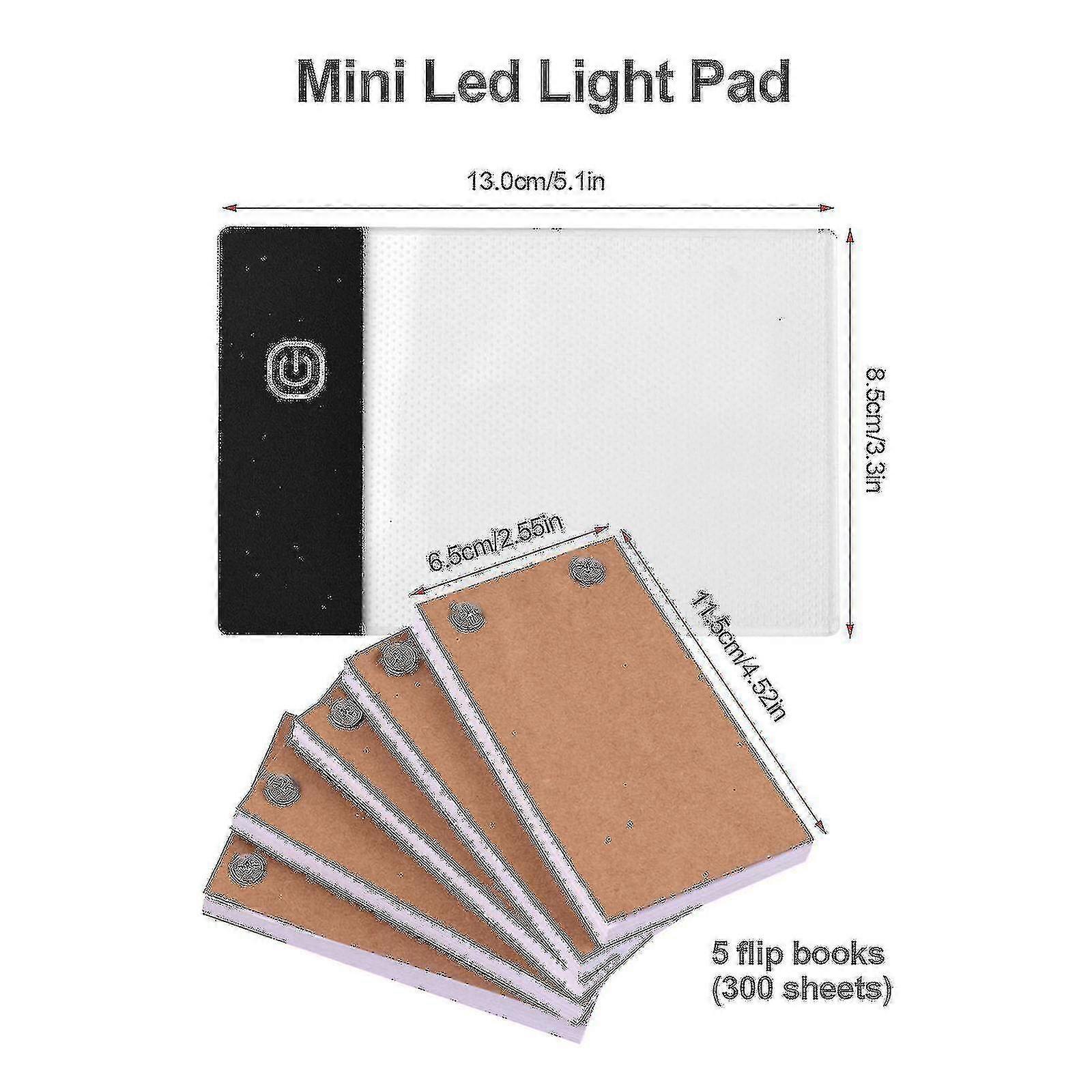 Flip Book Kit Con Light Pad Led Light Box Tablet 300 Fogli Carta da disegno Flipbook con viti di rilegatura per disegnare l'animazione di traccia Schizzo Cartoo Scatole e tavoli luminosi3
