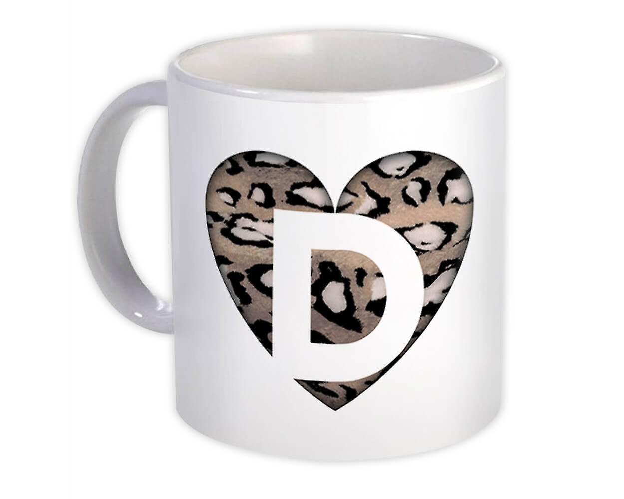 Geschenk Mok: Monogram Letter D Cheetah