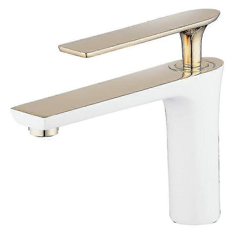 Basin Mixer Tap Baderom vask kran hvit / gull Maleri Single Handle Basin Mixer Single Hole Basin Vanity Vask kraner