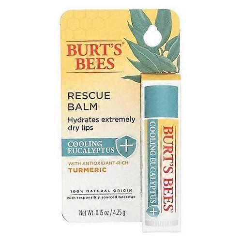 Burts Bees Rescue 润唇膏 冷却桉树含姜黄 0.15 盎司 (3箱装)