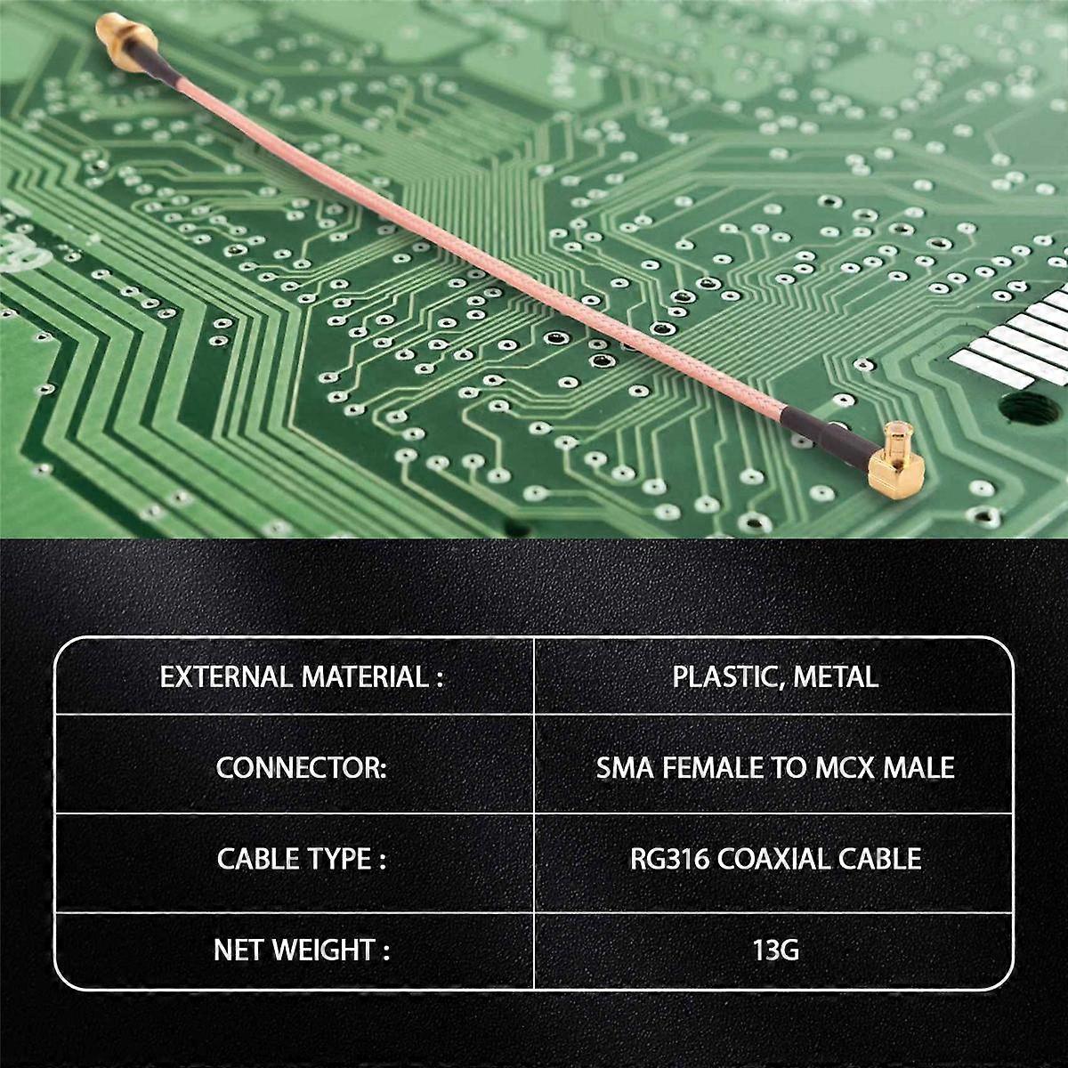 MCX vers mâle SMA femelle faible perte RG316 Adaptateur Pigtail 8.3in 21 cm