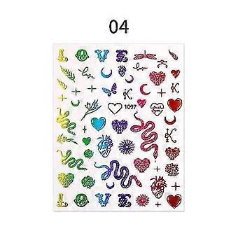 Nieuwe stijl nail art stickers Chinese stijl kleurrijke gouden slang vorm nail art stickers met lijm retro stijl, vorm -4