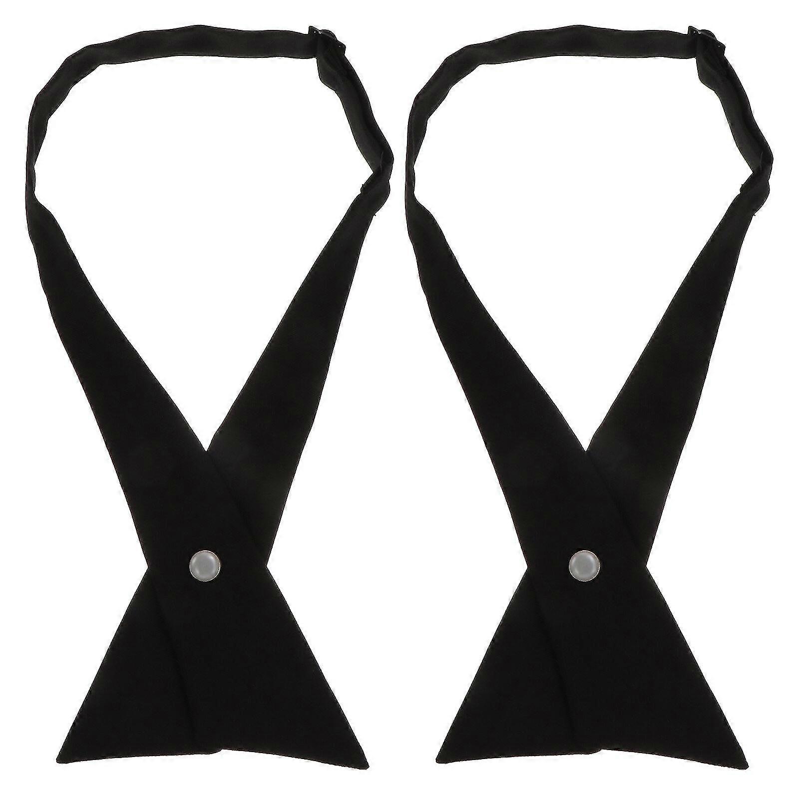 2pcs Adjustable School Uniform Cross Bowtie Premium Necktie Cross Bowtie