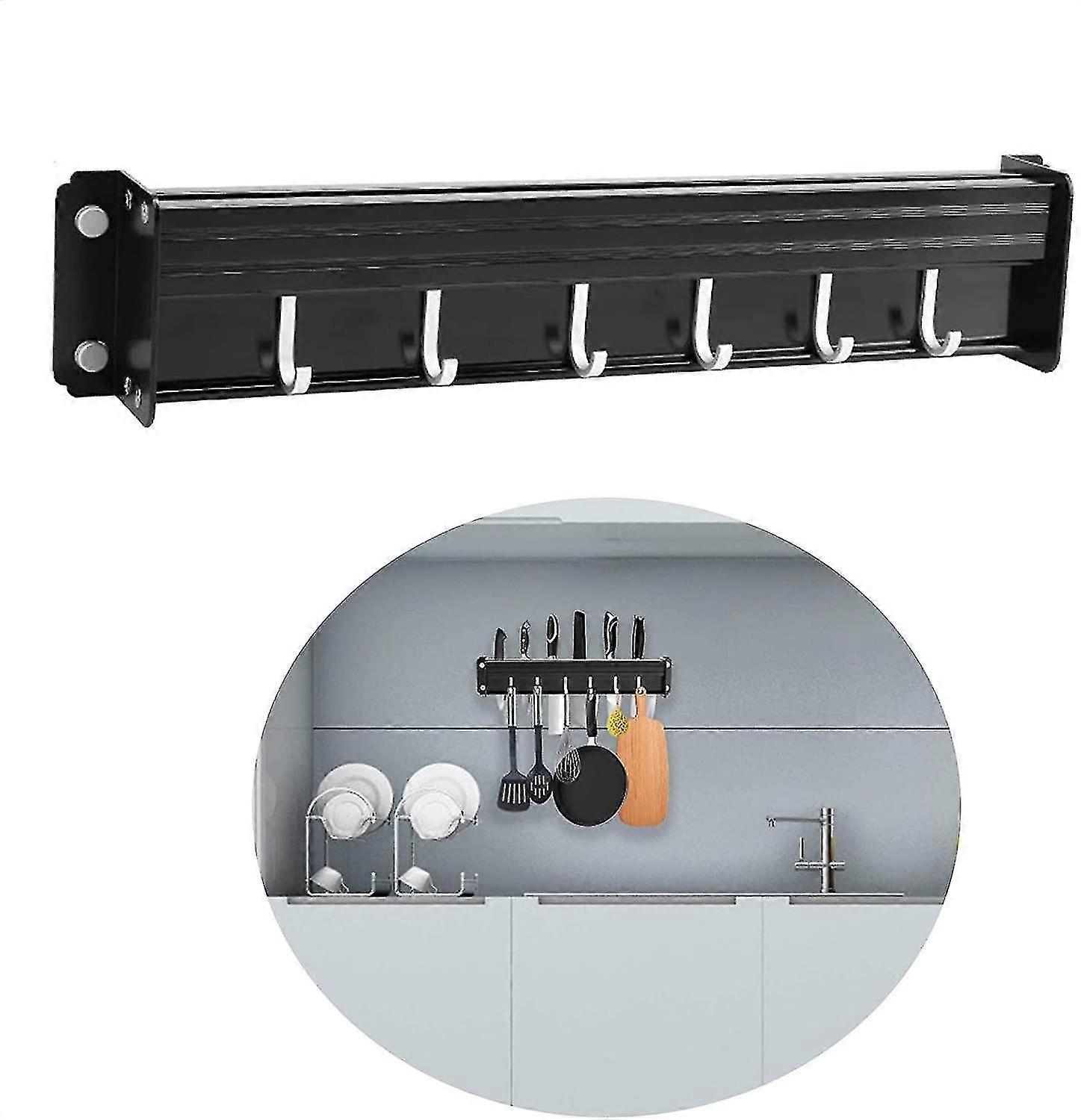 Removable Hooks Hanging Kitchen Utensils Wall Mounted Pot Shelf Kitchen Bar Wall