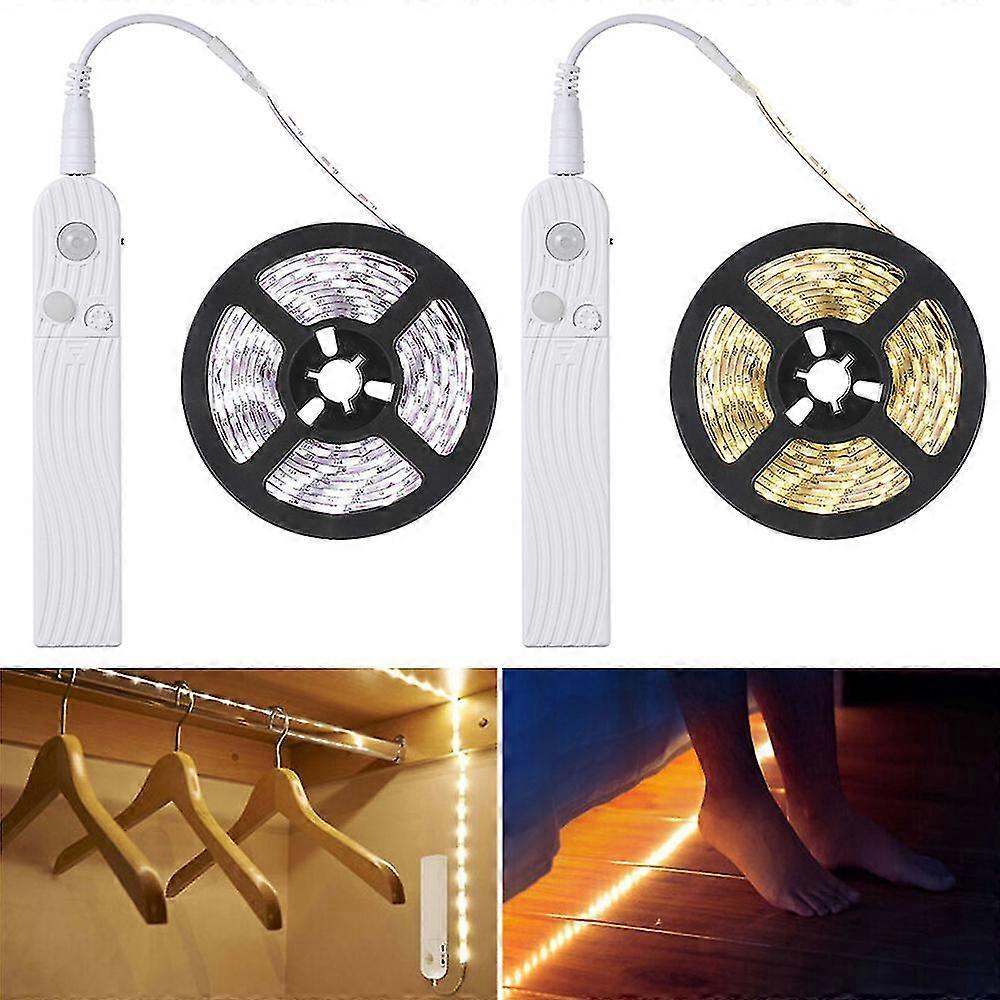 Pir Motion Sensor Led Strip Light Battery Powered Stairs Cabinet Closet Home Lamp