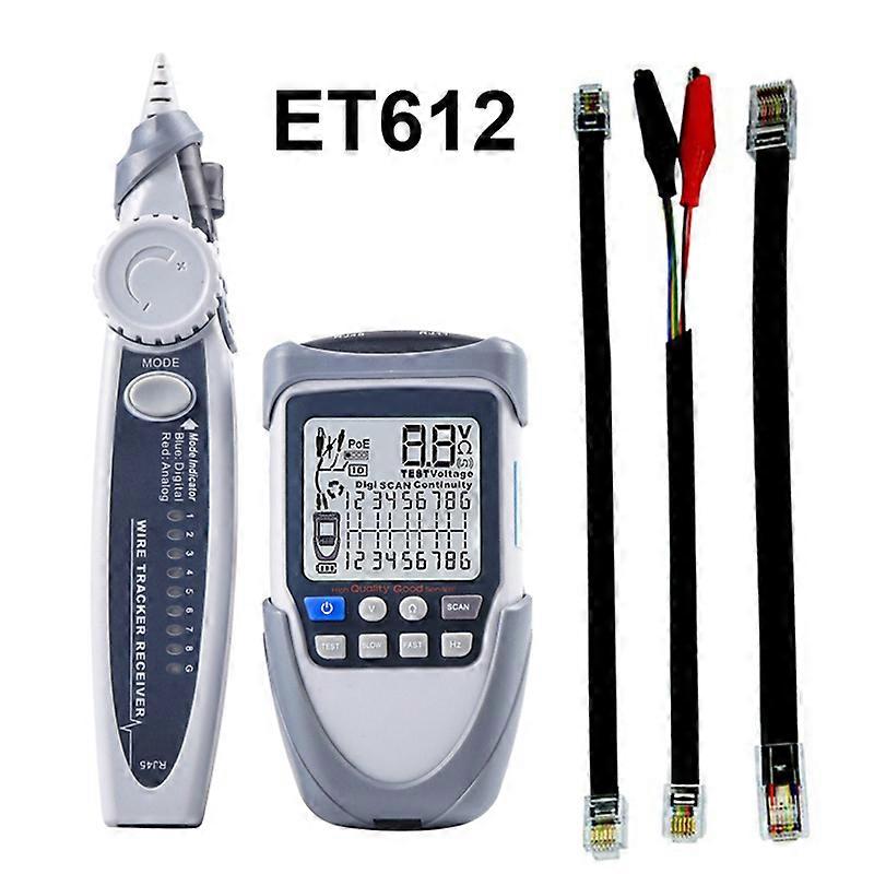ET613 ET612 Network Cable Tester Wire Tracker Continuity Battery Voltage Polarity Check POE Test Multi-function Cable Tester