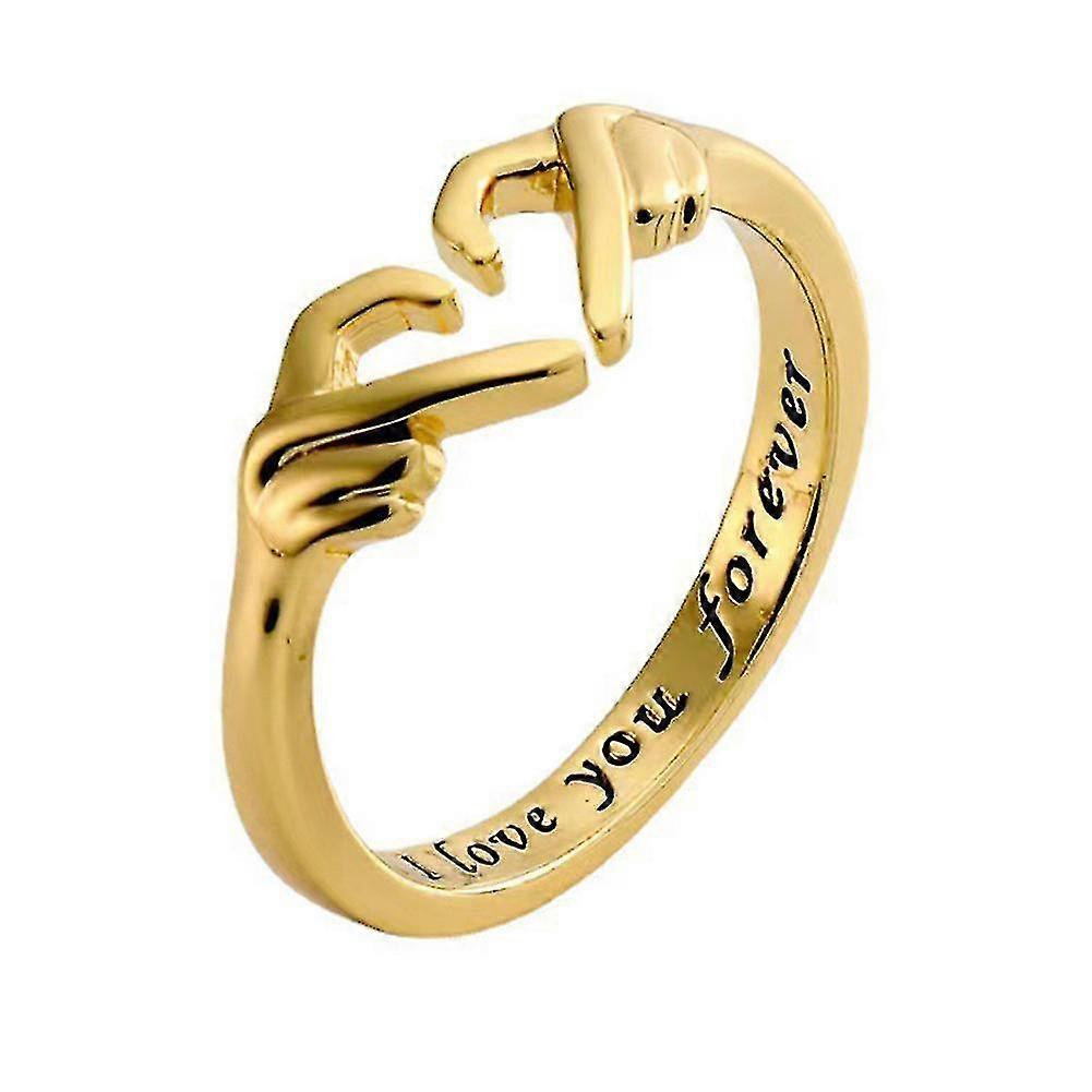 Romantic Hand Finger Heart Rings I Love You-forever Carved Lettering Rings Female Men's Stylish Jewelry Gift