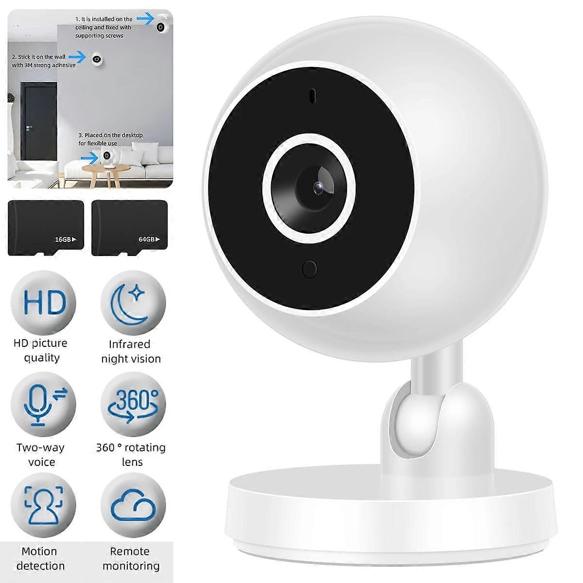 WiFi Camera Wireless Smart Security Camera with Infrared Night Vision 1080P 360 Wi-Fi IP Supported for Pet Home Baby Security