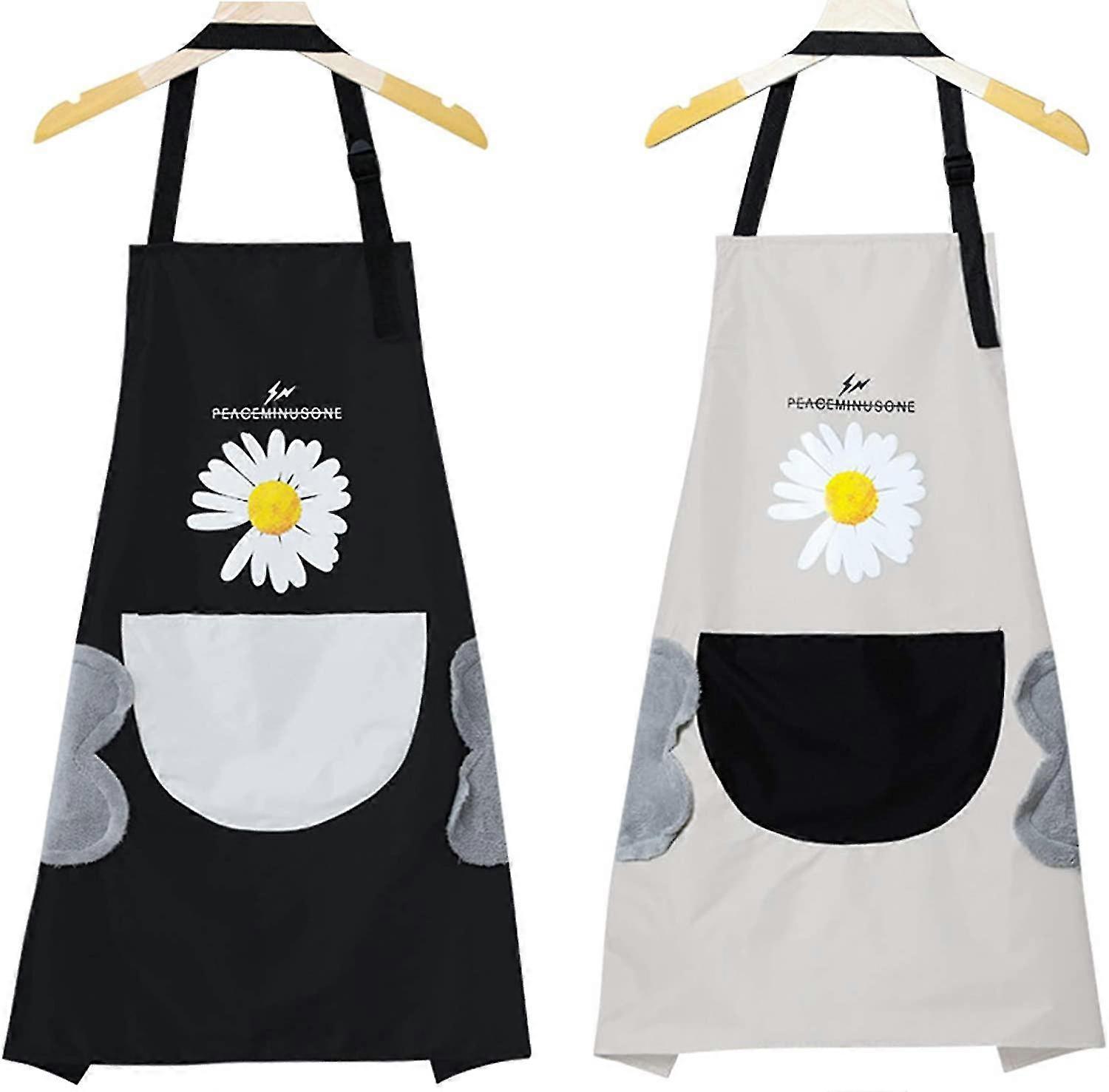 2er Küchenschürze mit Tasche