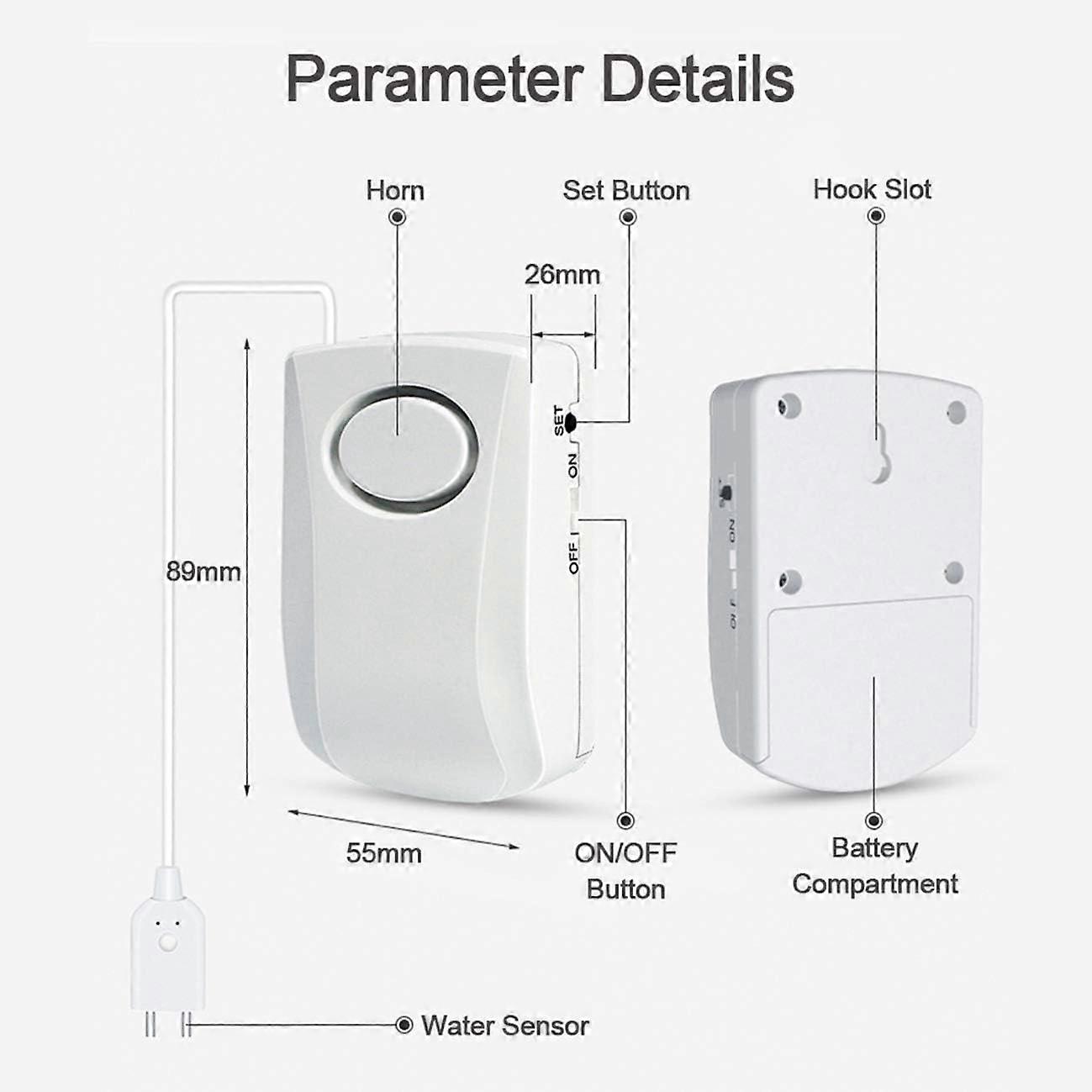 Wi-Fi Water Leak Detector, 130dB Smart Flood Detector, Water Detector Wireless Water Alarm Sensor, Smart Life APP Smartphone Push Notifications