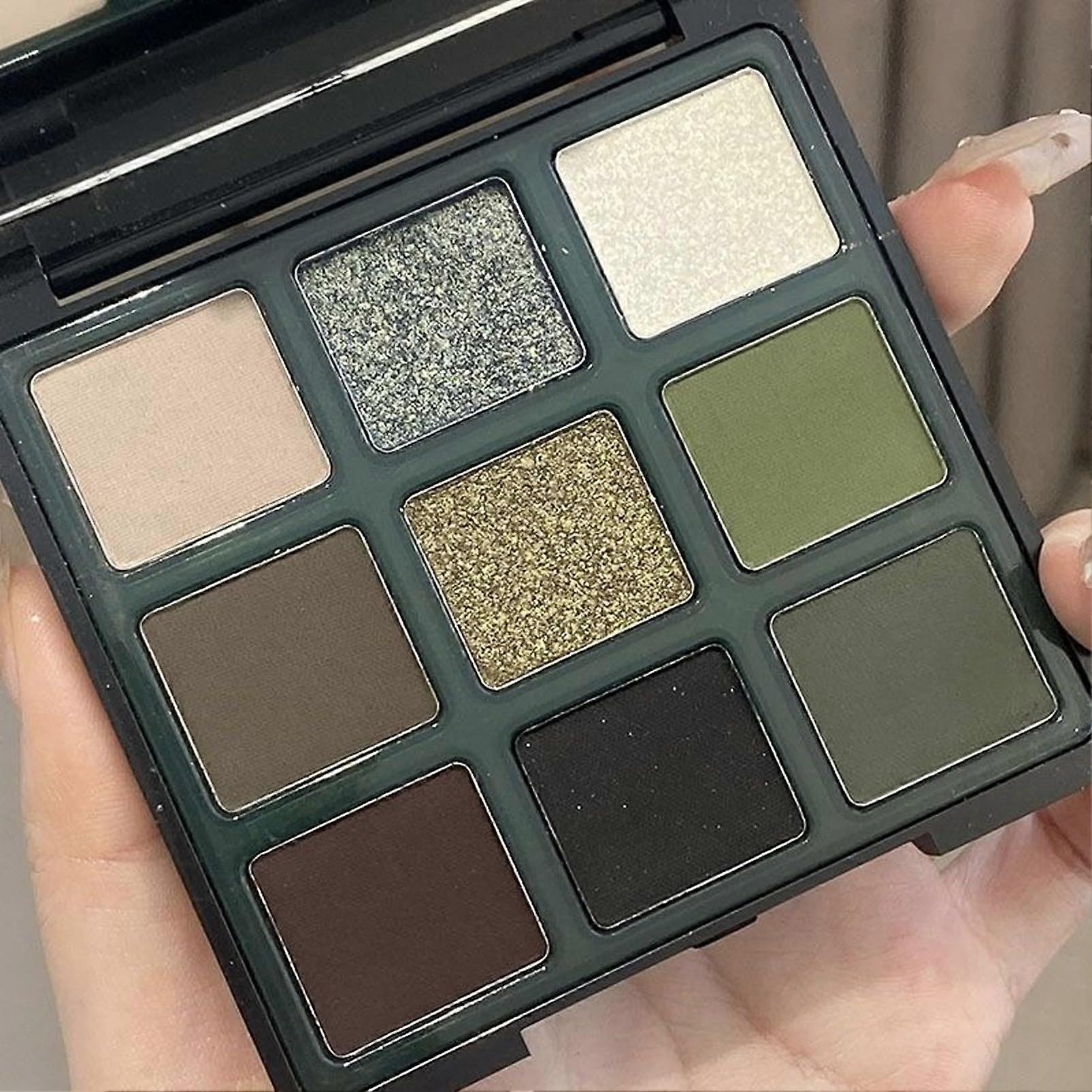Green Eyeshadow Palette, Glitter Eye Shadow Makeup, Army Green Eye Pallets for Women, Shiny Sparkle Shimmer Glitter Green Smokey Eye Make-Up Palette