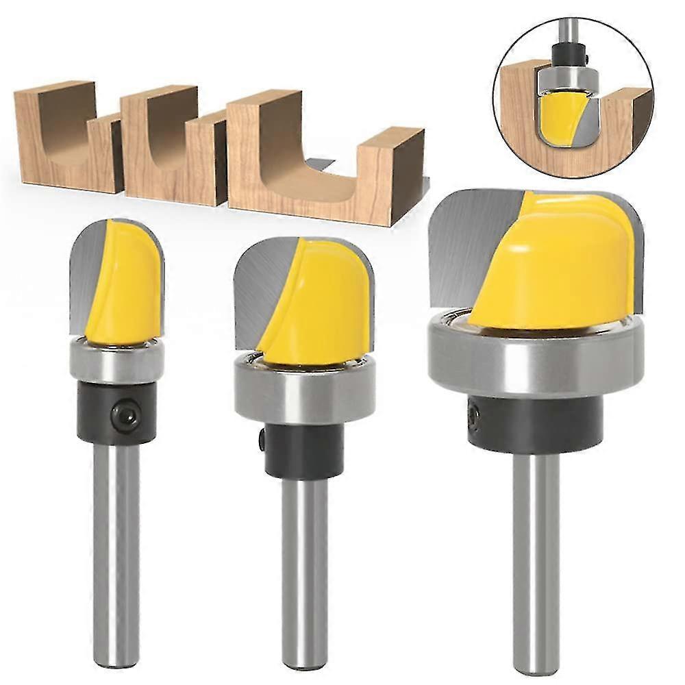 3 Pcs 6mm Shank Bowl And Tray Template Router Bit, Router Bowl Router Bit Groove Milling Cutter Set