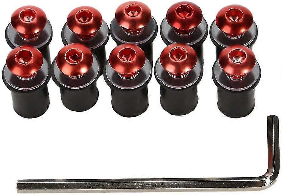 10pcs Motorcycle M5 Screw Kit, Universal Motorcycle Bike Windshield Nut Bolt Solid Screw