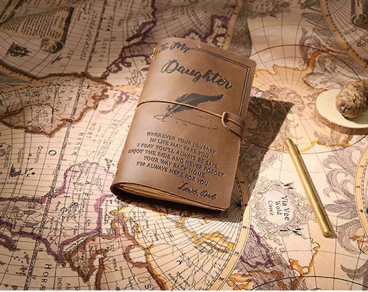 SAYTAY Refillable Leather Travelers Notebook -A6 Travel Journal with Lined Insert ST-001