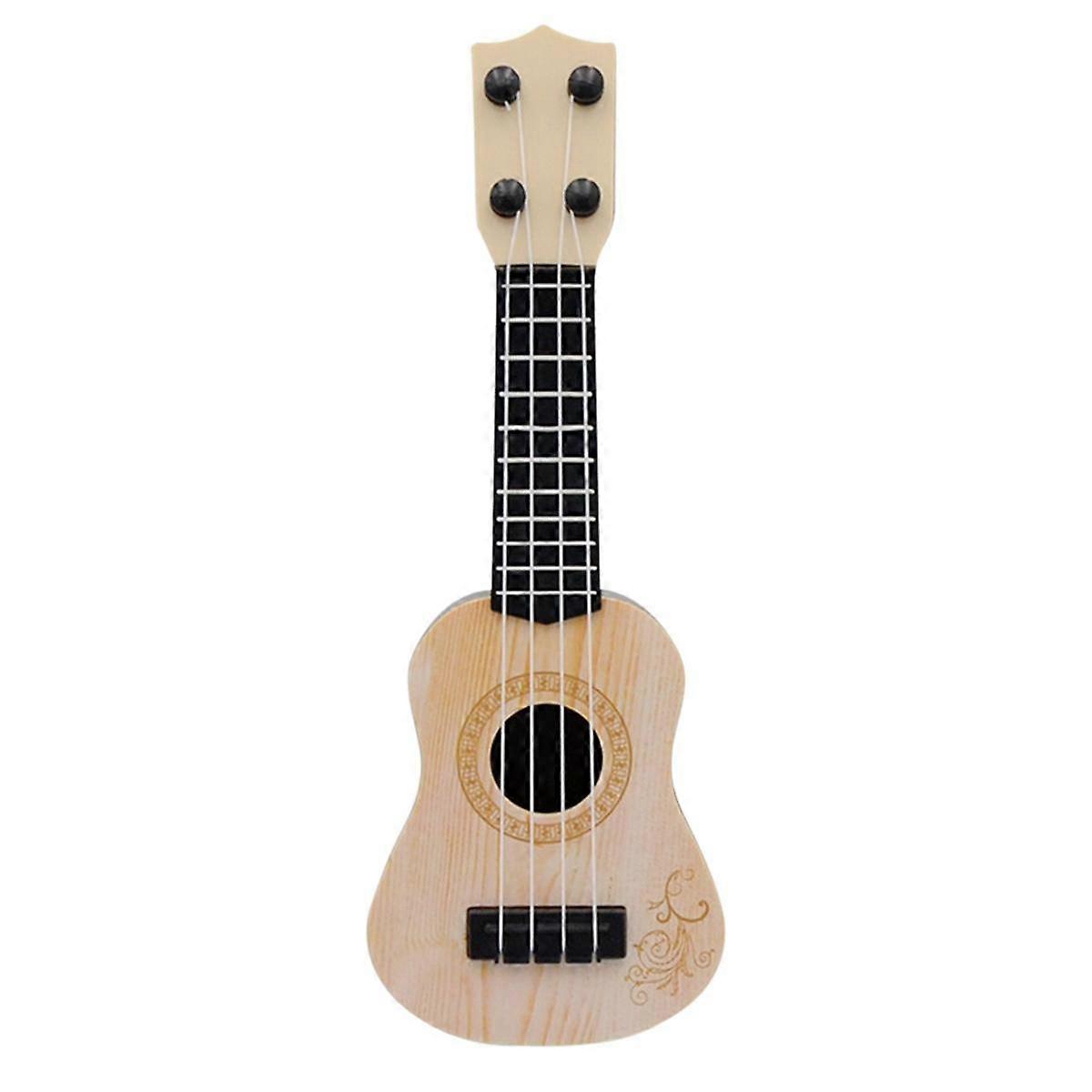 Beige Barn Klassisk Ukulele Gitarr Leksak Tidig Utbildning Liten Gitarr Party Tillbehör Justerbar