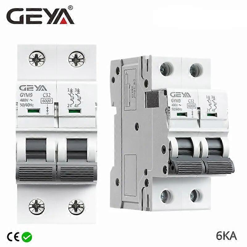GEYA GYM9 2Pole MCB Din Rail Mini Circuit Breaker 230V 6A-63A AC Type China MCB Factory