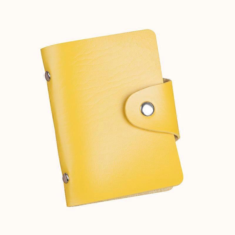 Multi-pockets PU Leather Card Holder With Button Women men Credit ID Card Organizer Business Card Holder 24 slots Cardholder