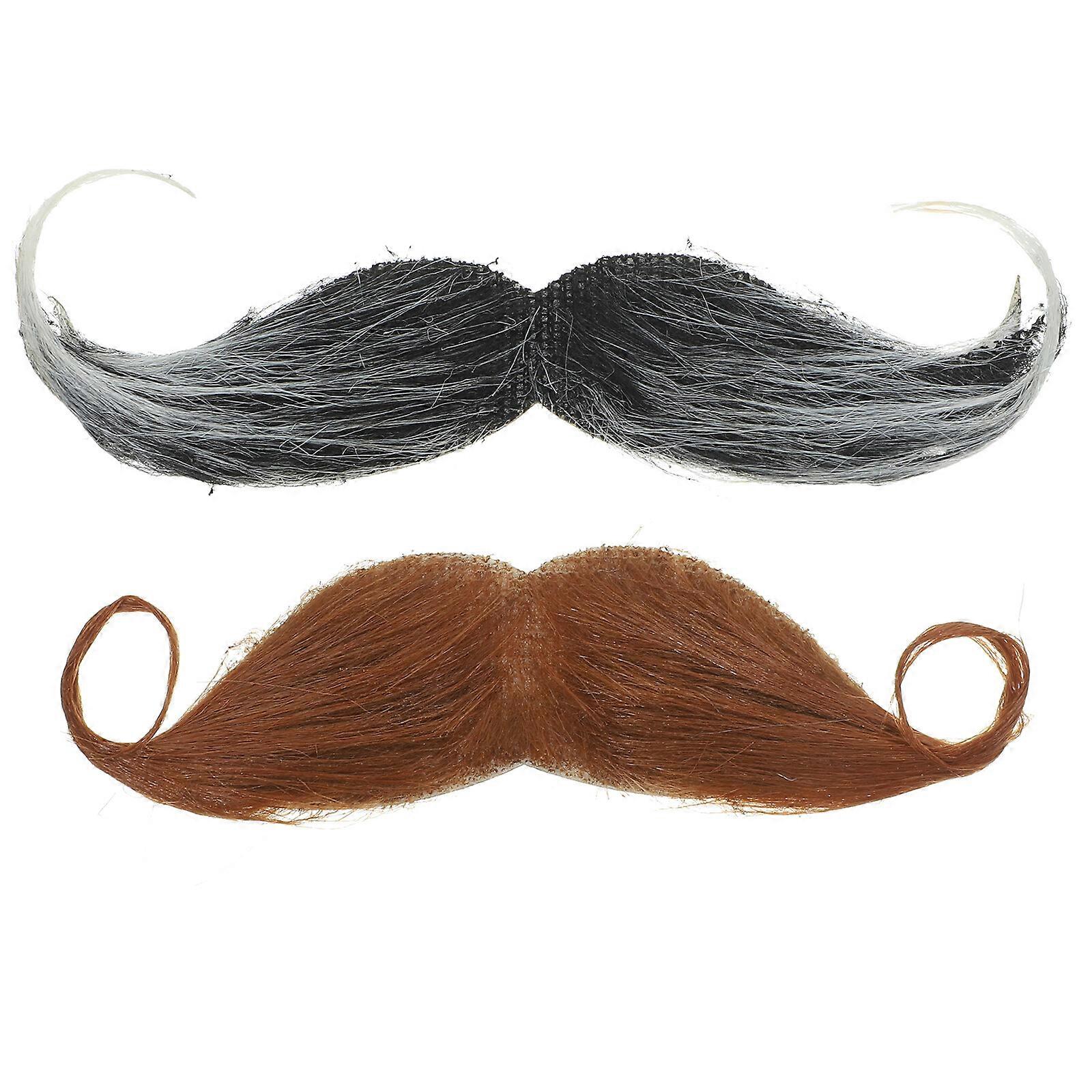 2pcs Artificial Beard Costume Accessoire Simulation Adorable Beard Prop Cosplay Beard Prop