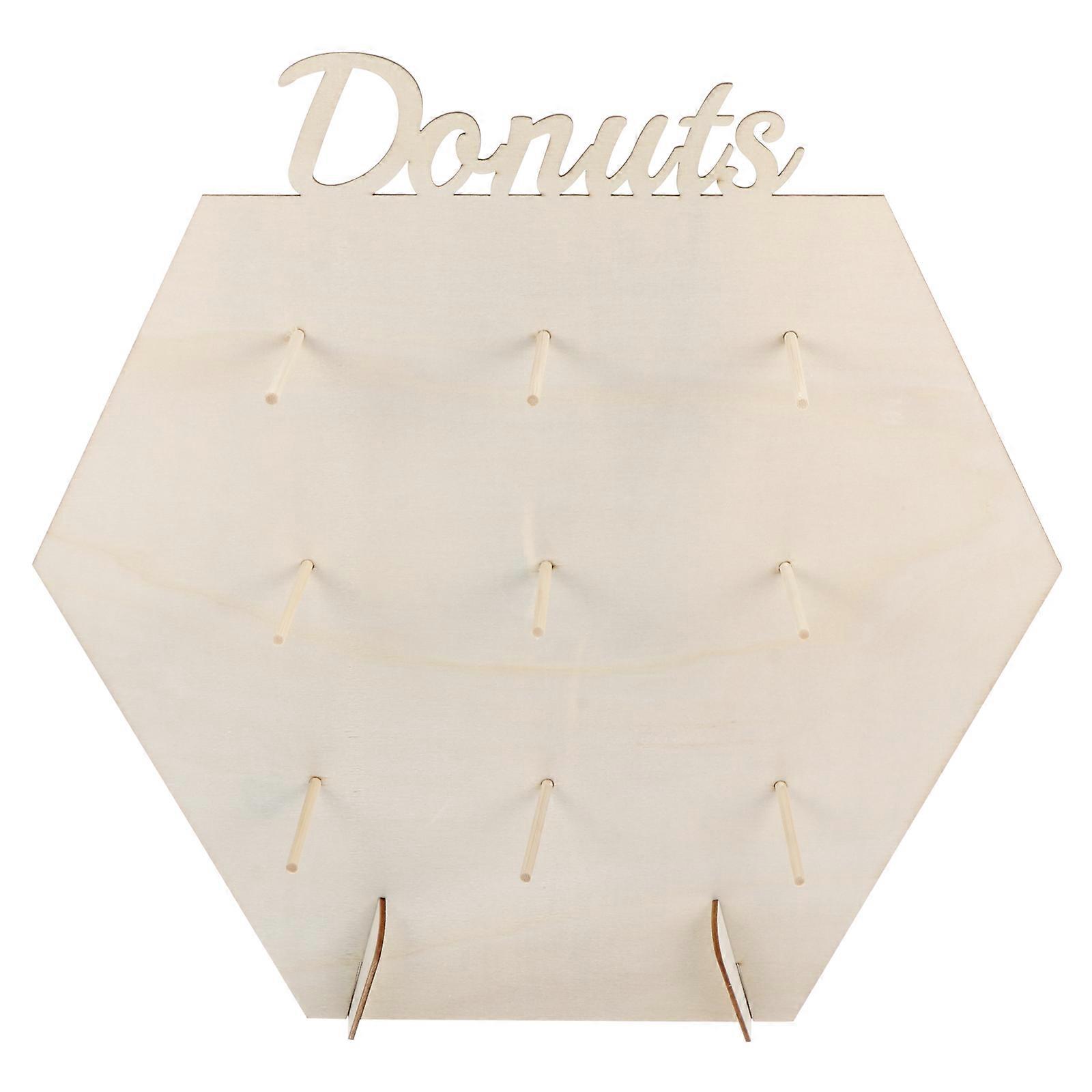 2 Sets Pastry Set Wooden Doughnut Rack Donuts Stand Display Stand Donut Holder Donut Stand Bakery