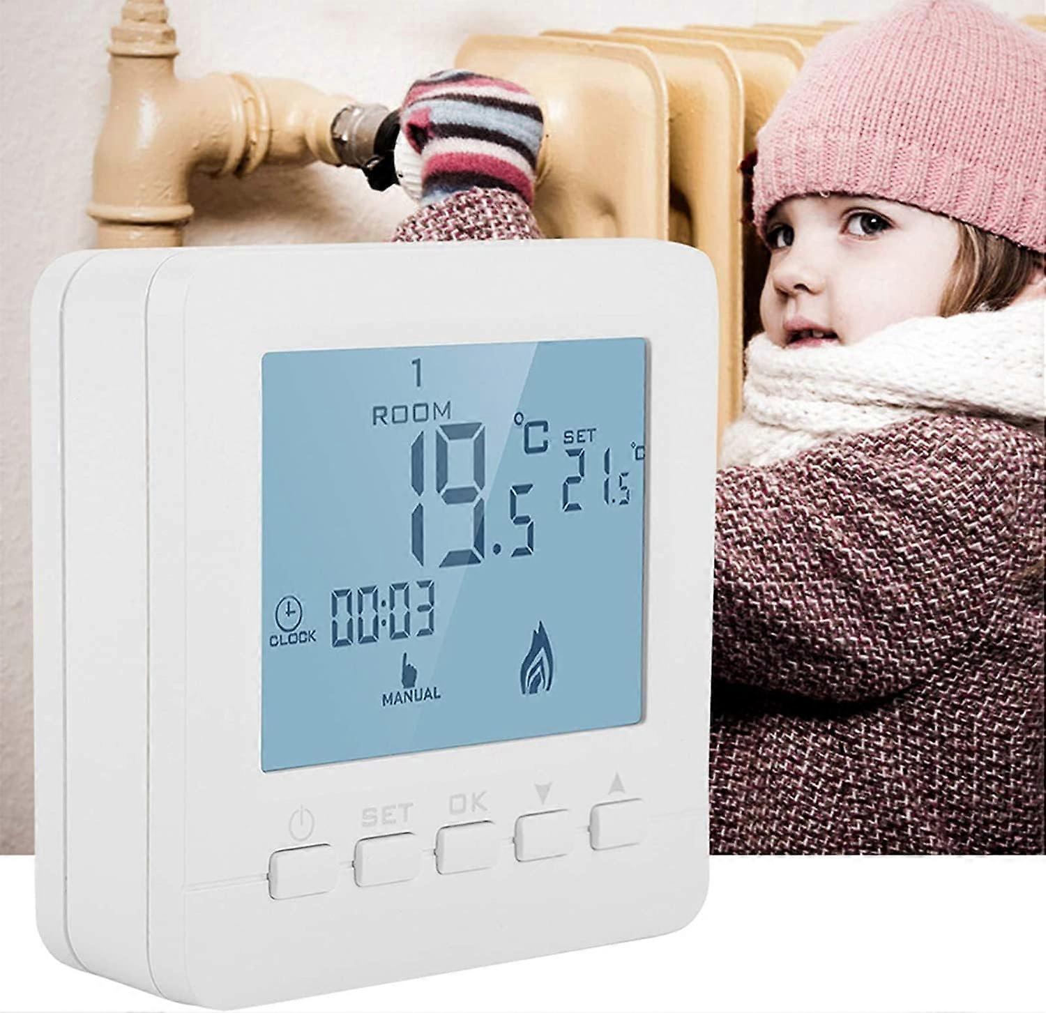 Smart LCD Display Heating Thermostat - Programmable Room Temperature Controller For Home
