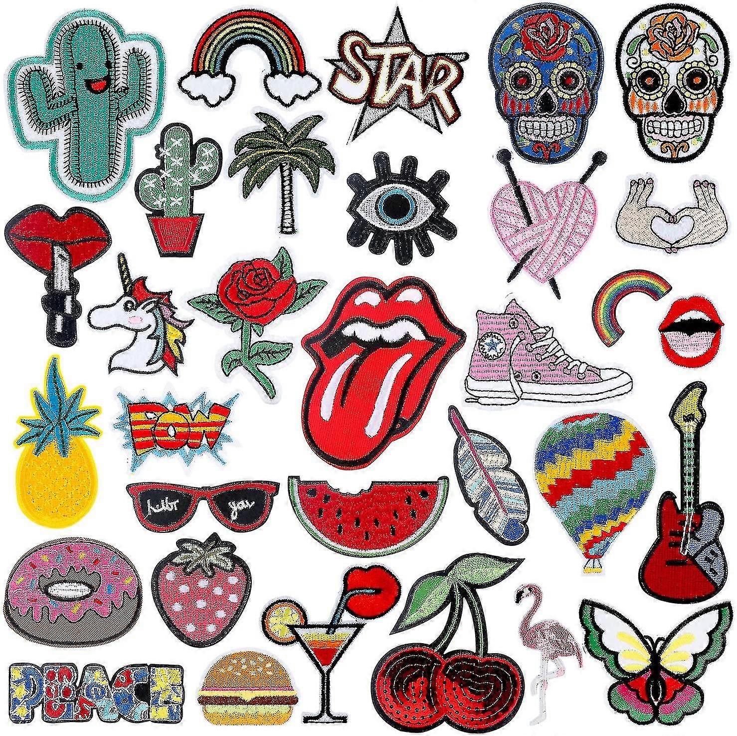 Iron-on Patches,20 Pcs Patches For Clothes Flowers Patches Appliqu Patches - Ya