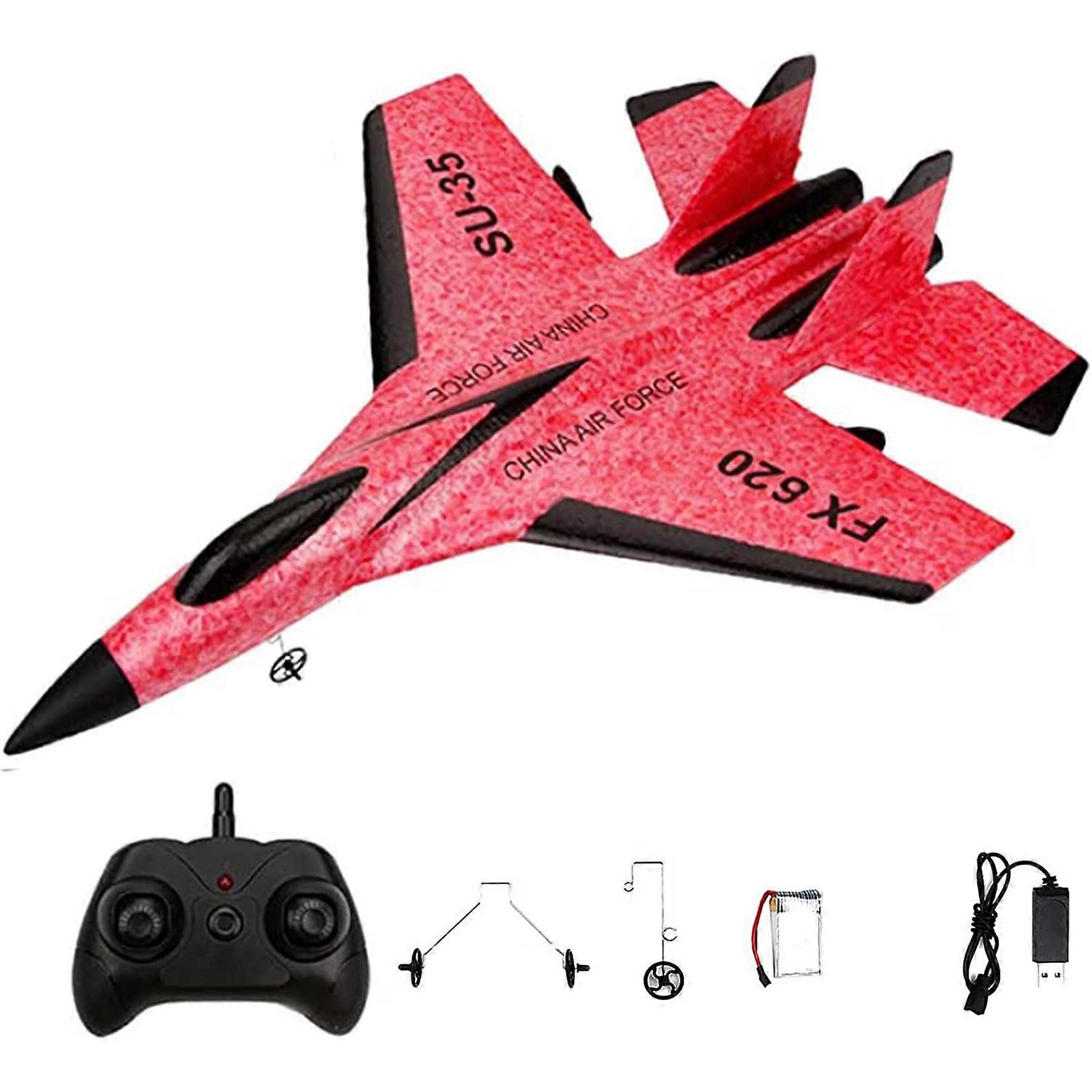 New Upgrade RC Plane, 2CH Remote Control Airplane, Hobby RC Glider, Ready & Easy to Fly for Beginners, RC Aircraft Jet with Luminous Strip