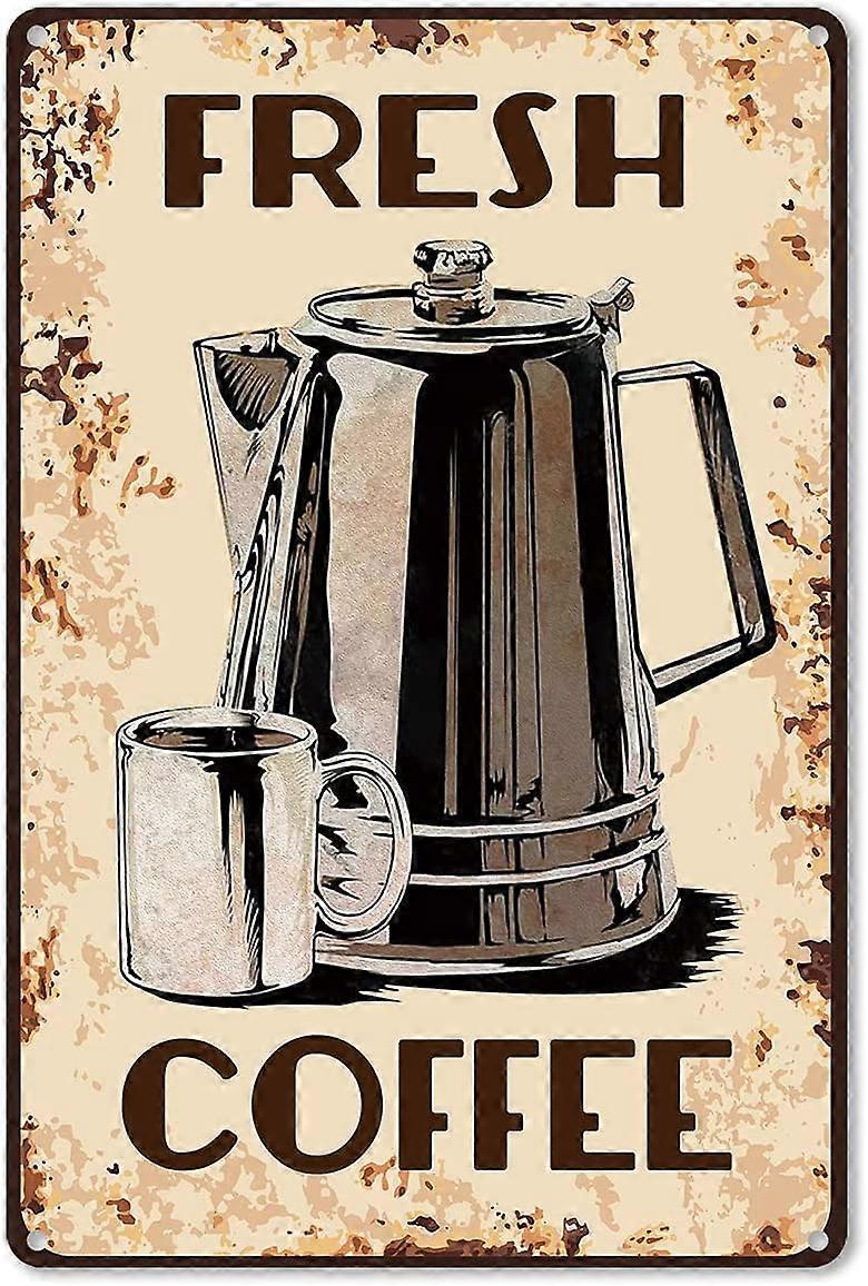 面白いコーヒー引用メタルブリキサイン壁の装飾レトロな新鮮なコーヒーブリキのサインオフィスホームコーヒーバーの装飾女性のためのギフト男性の友人8x12インチ
