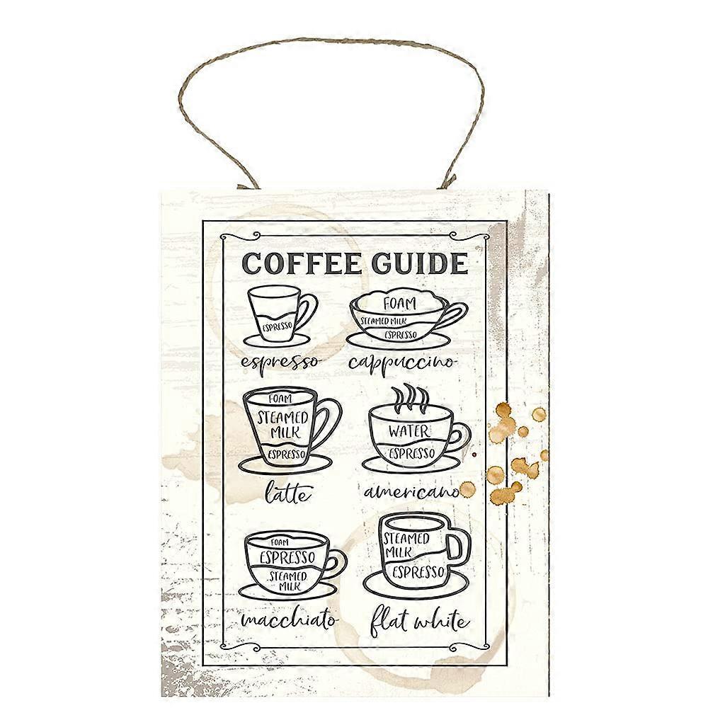 Coffee Guide Printed Handmade Wood Sign