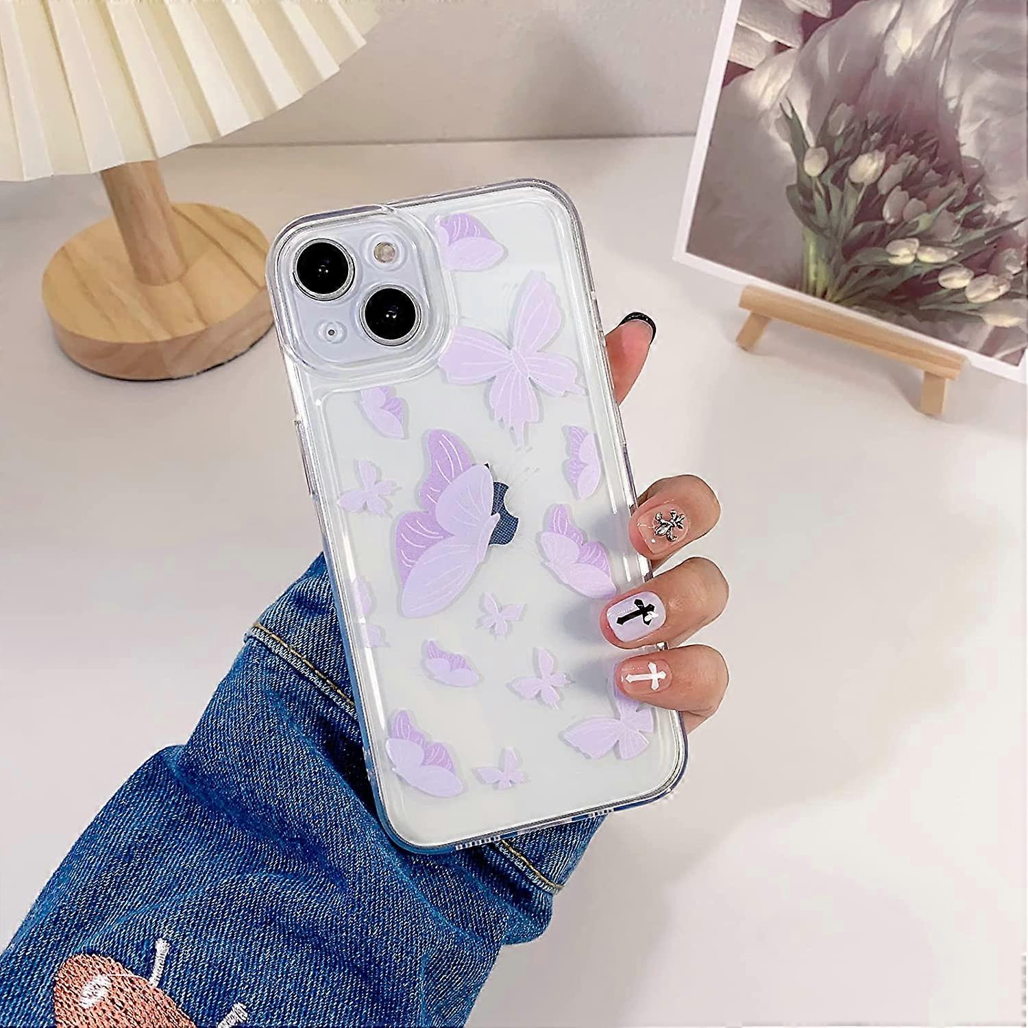 Coque TPU iPhone 11 Fleur Nature Papillons Fleur Rouge - Transparent