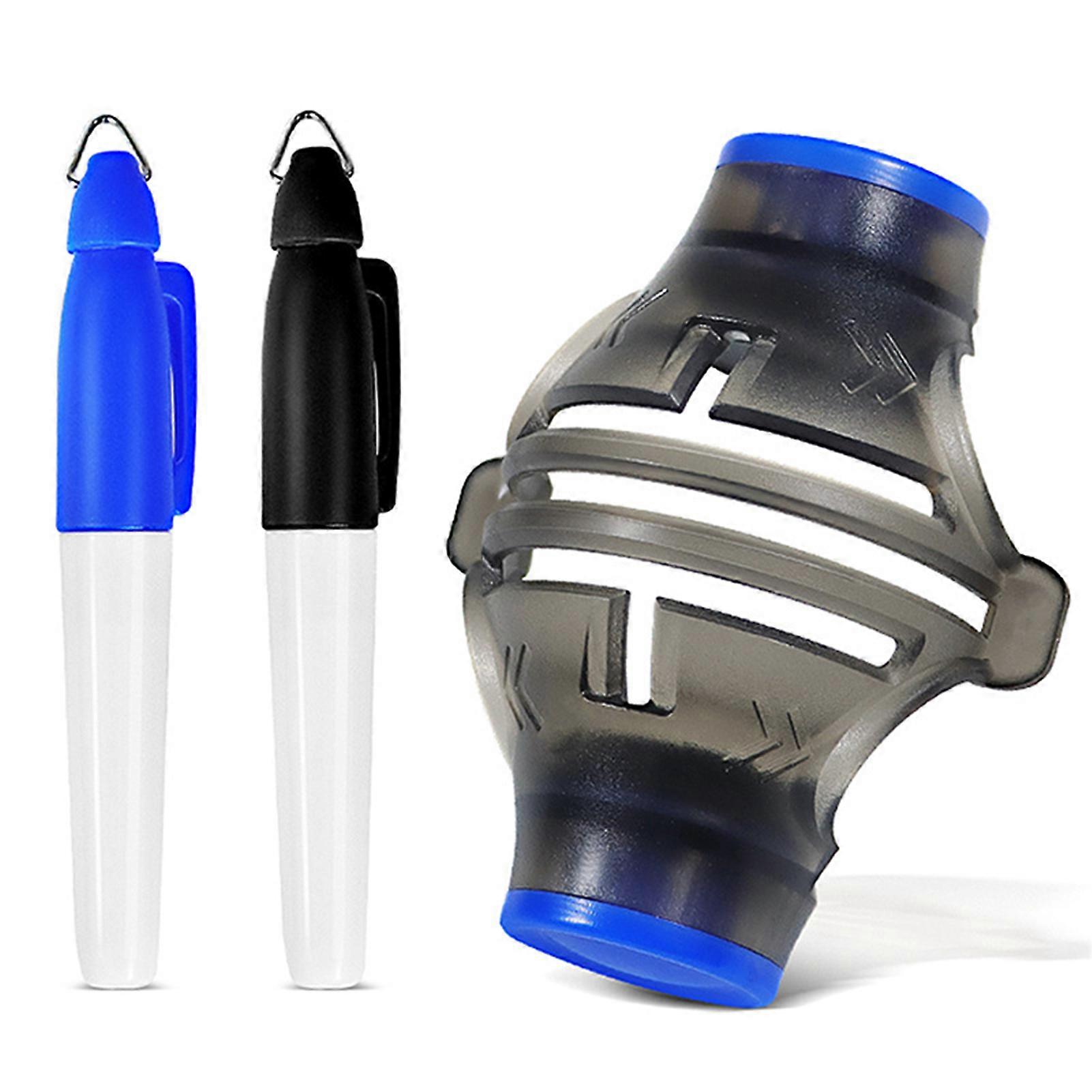 1 Set Golf Line Marker Blue/Black Drawer 360-Degree Scribing Clip Professional Line Drawing Three-Piece Set Golf Ball Alignment Putting Marking Liner
