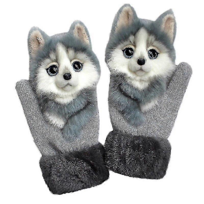 Kinder Cartoon Tier Plüsch Handschuhe Erwachsene Winter Warme Strickhandschuhe Hohe Qualität