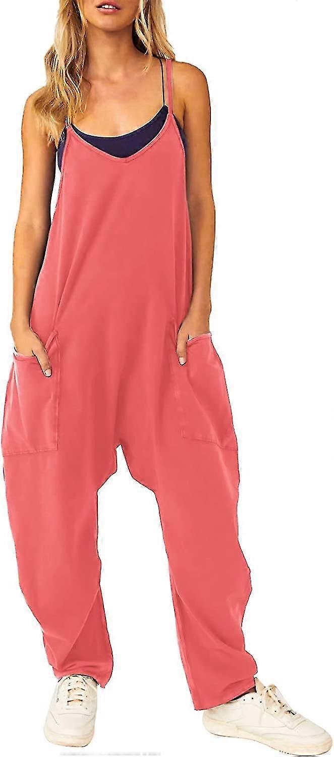 Newest Women's Overalls Summer Jumpsuit Loose Casual Workwear Jumpsuit Sleeveless Jumpsuit Large Pocket Work Pants Fast