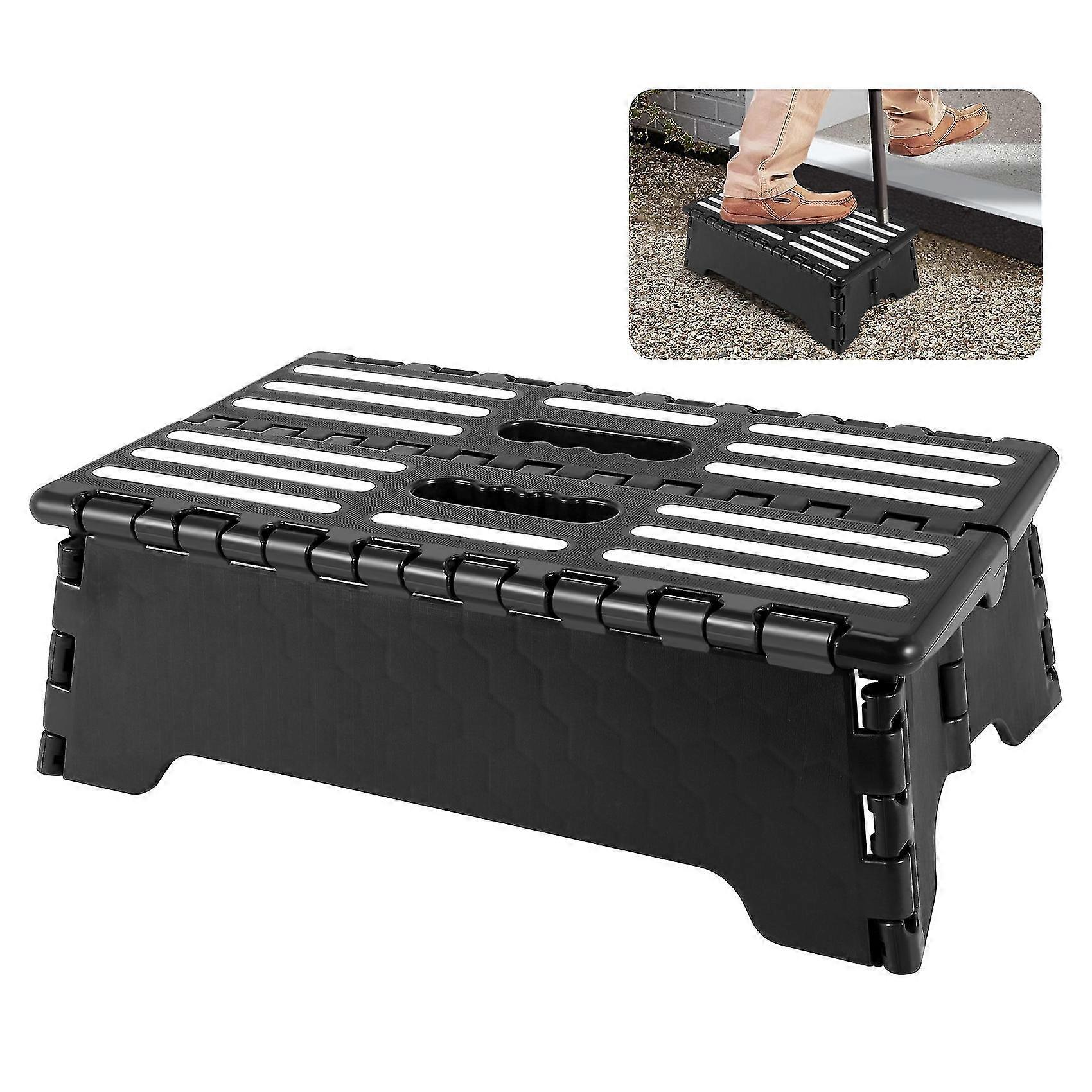 Non- Small Compact Folding Flat Step Stool Heavy Duty Portable