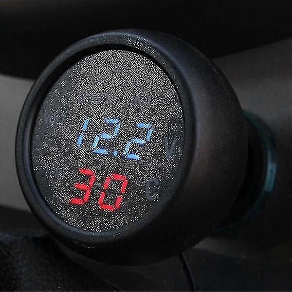 Car Usb Charger Voltmeter Thermometer