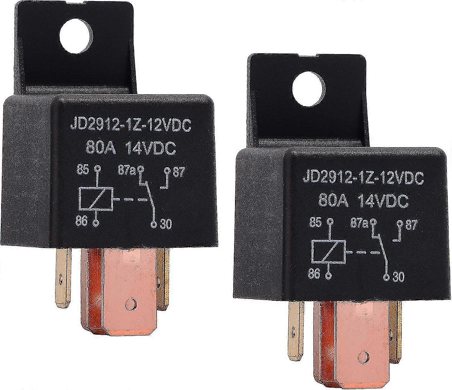 2 Pieces 5 Pin Relay 12V 80A, Automotive Relay JD2912-1Z-12VDC 80A 14VDC SPDT Truck Boat Van switch vehicles
