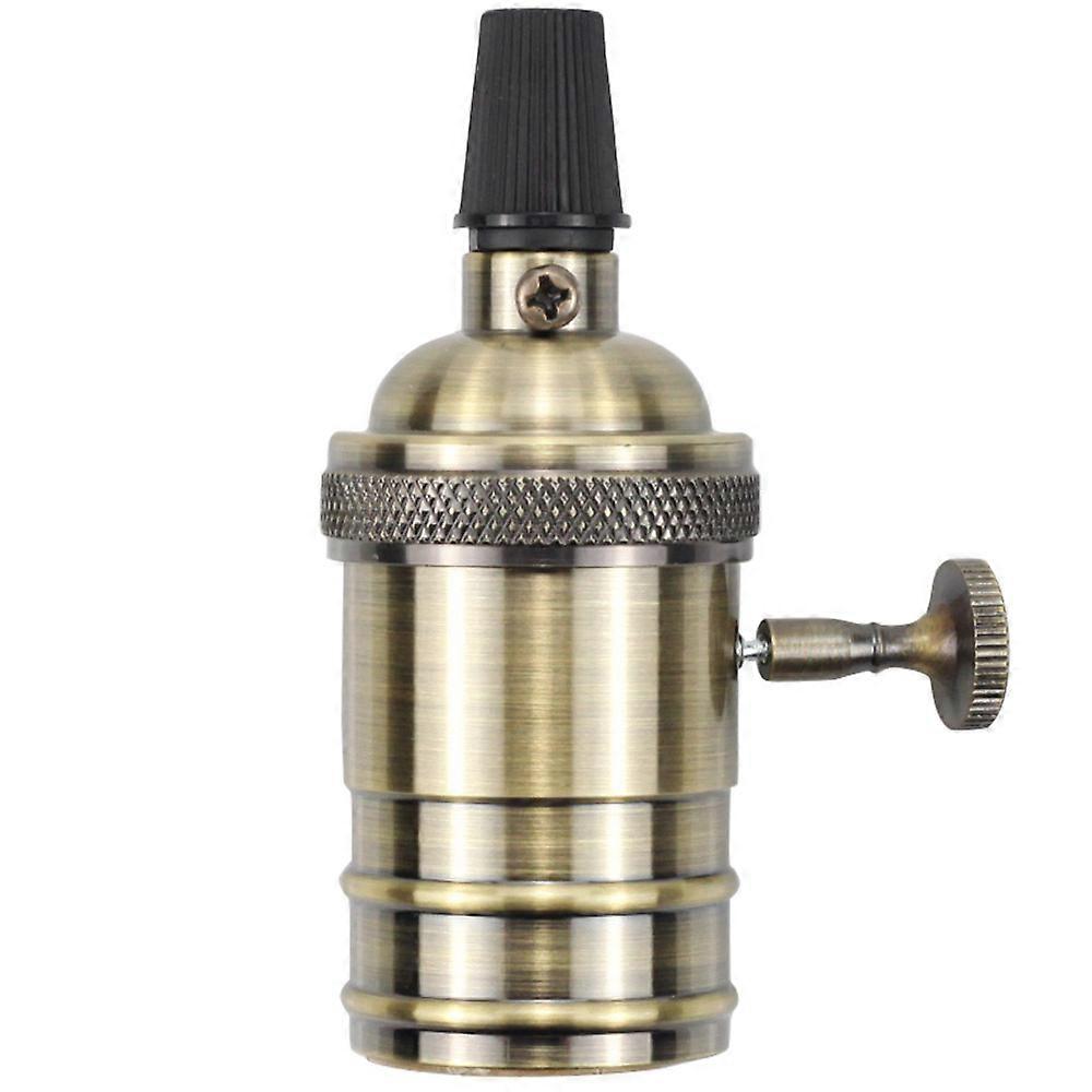 Lamp Holder, E27 Screw Base Light Bulb Socket Lamp Holder with On/Off Switch Light Socket Bulb Holder (Bronze)