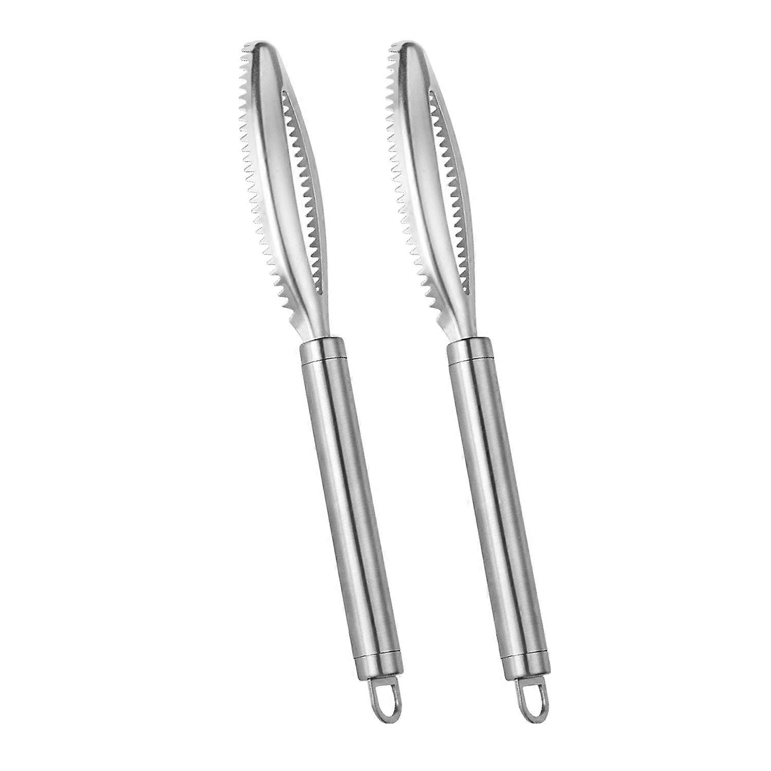 1/2Pcs Fish Scale Scraper Tool Stainless Steel Fish Cleaning Kit with Comfortable Non-Slip Handle