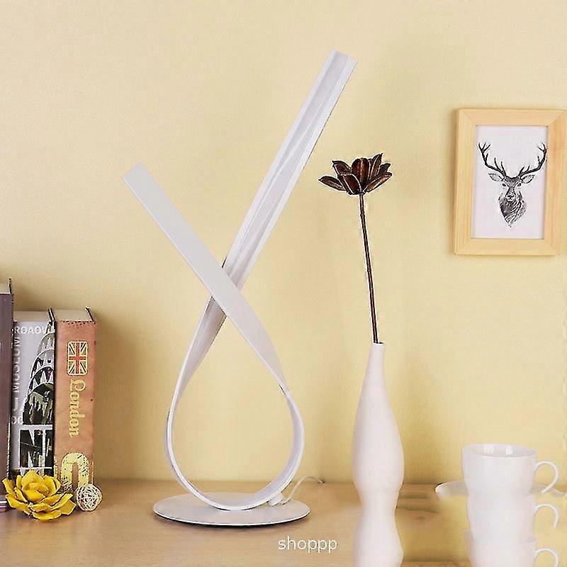 Led Table Lamp Bedside Lamp With Easy Dimmer - White