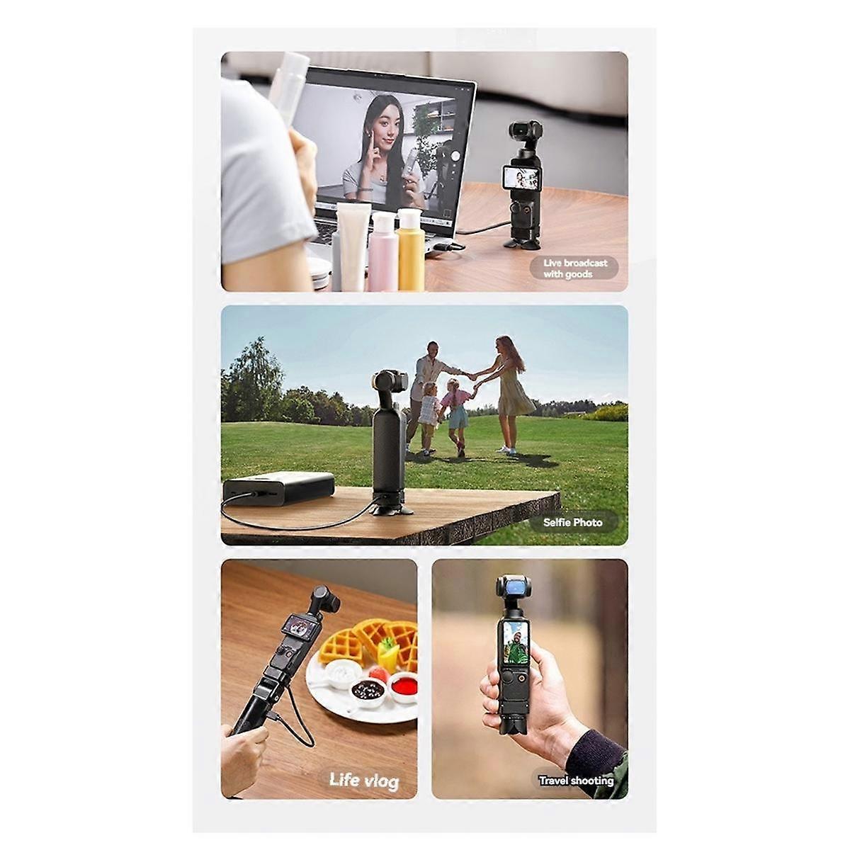 PK-08 Pocket 3 Mini Tripod Kit with Locating Base, 1/4 Inch Screw Mount for Pocket 3 and Action Cameras