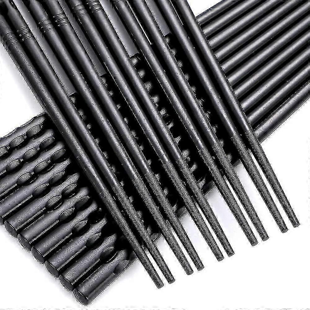 Evőpálcikák 10 pár üvegszálas evőpálcikák, újrafelhasználható evőpálcikák fekete mosogatógép