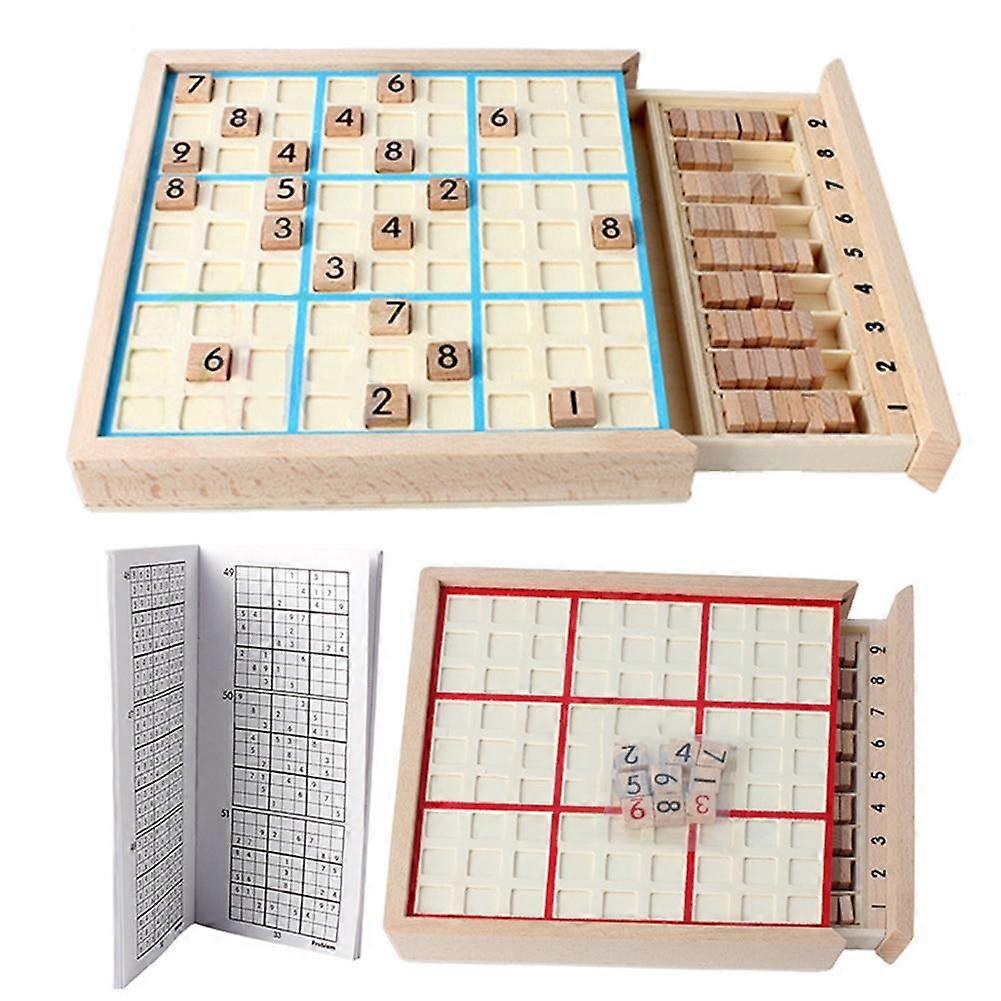 Sudoku Chess Logic Training Board Children Intelligence Toys Gifts Wooden Game With Books Sets