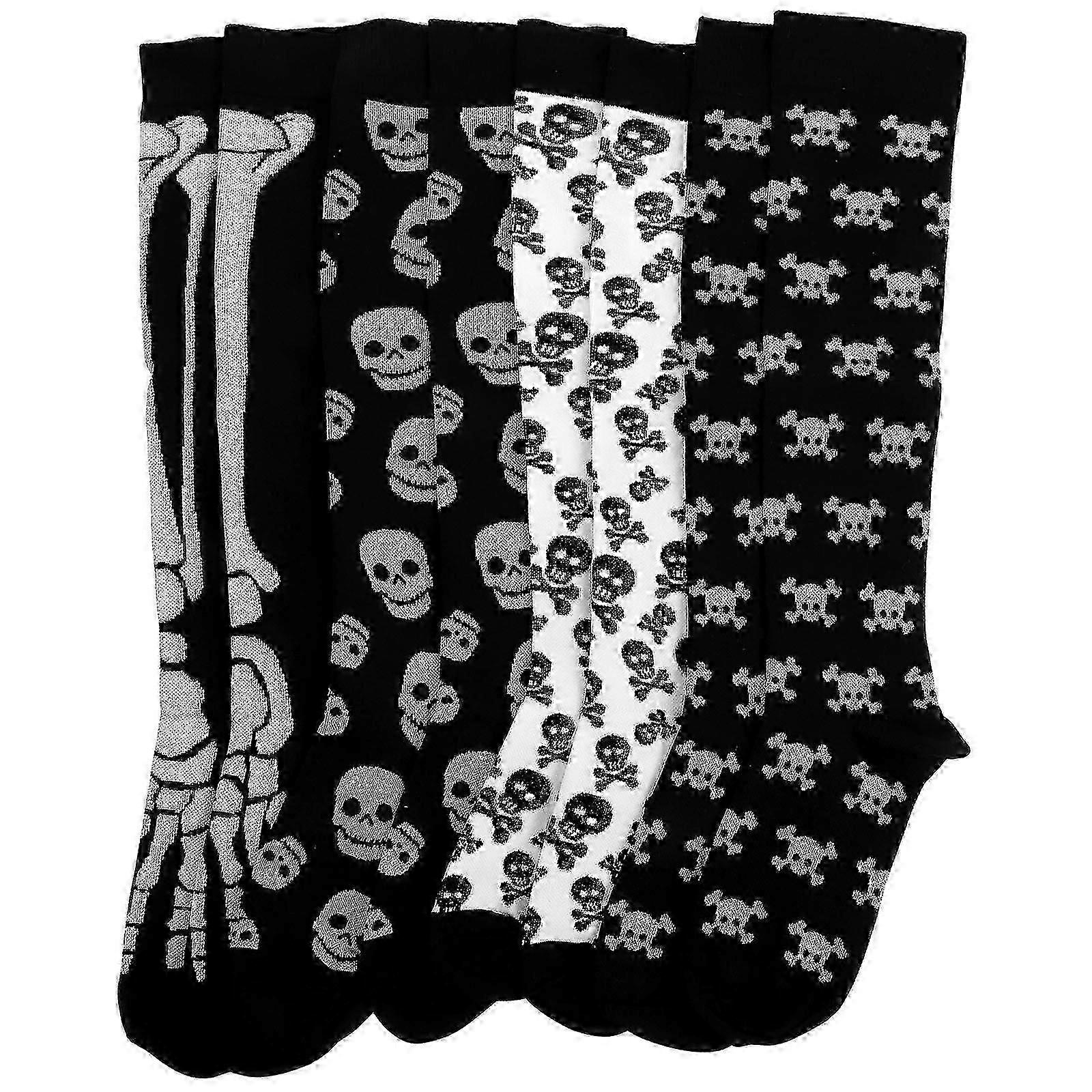 4 Pairs Mens Workout Socks Fast Drying Socks Circulation Socks Skeleton Socks