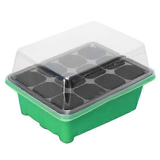 Seedling Box Transparent Lid Waterproof 12 Holes House Seed Starter Trays for Garden