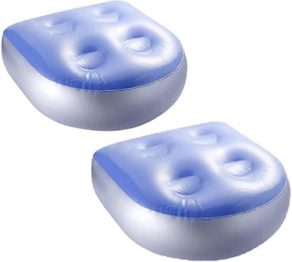 2個のインフレータブルブースターシートバスマット、4個の吸盤付き47 x 37 cm(青)