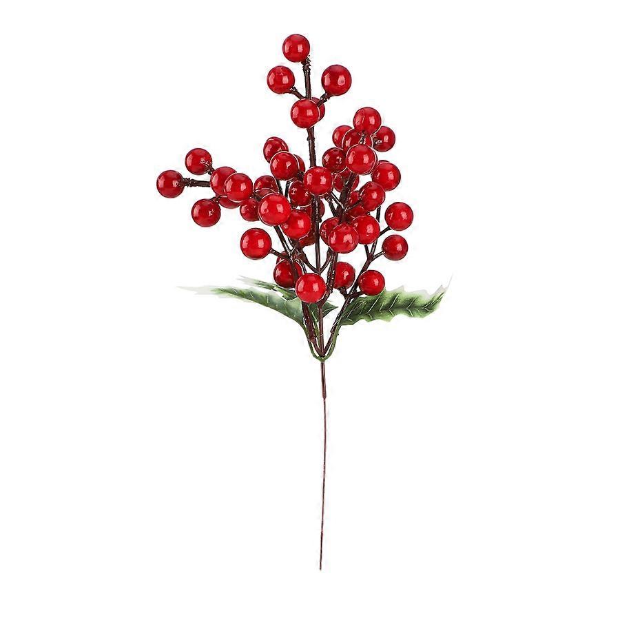 Artificial Berry Branch with Green Leaves for Christmas Trees