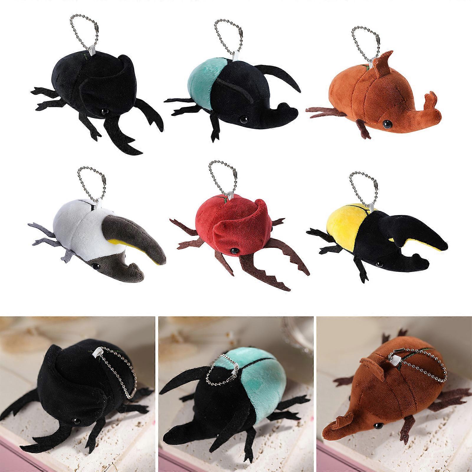 Plush Keychain Insect-Unicorn Doll Keyring Ornament Little Insect-Beetle Toy with Hanging-Hook for Bag Backpack Pendant Yellow