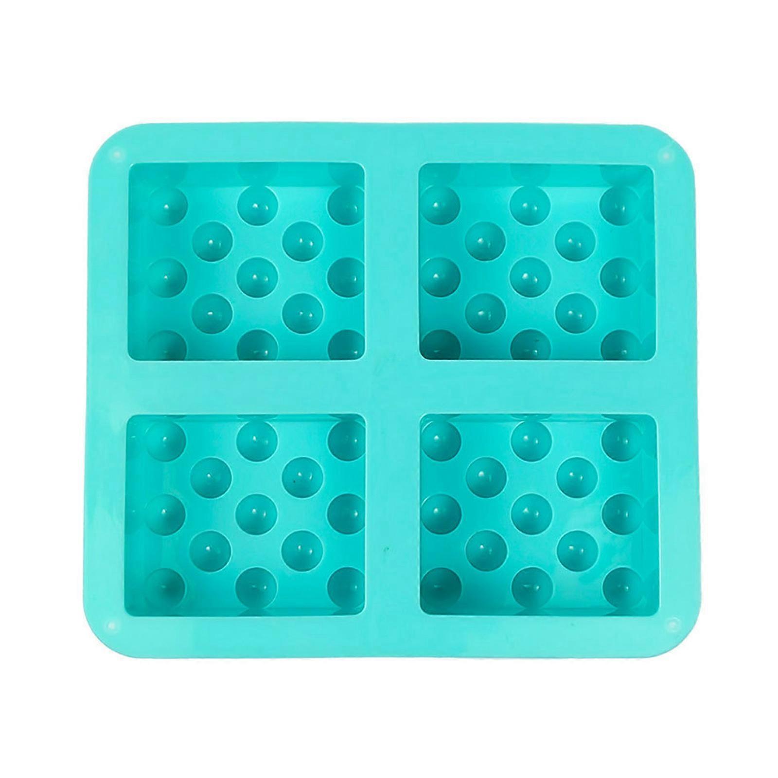 Handmade Soap Molds for Soaps Making 4 Cavity Silicone Massage Bar Soap Mold Rectangle Durable Resin Mold Easy to Clean green